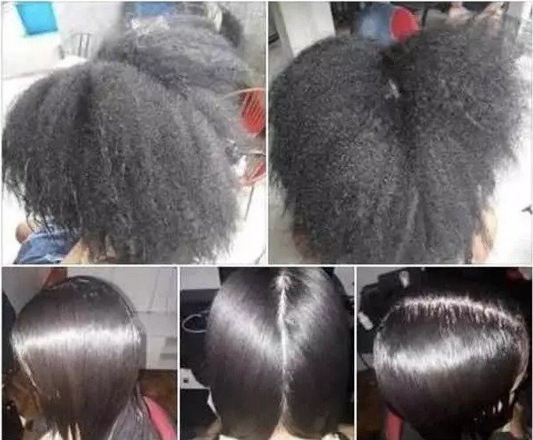 Antes e depois do cabelo da cliente Lidiane